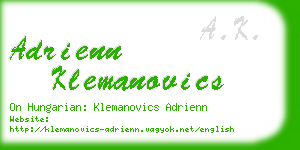 adrienn klemanovics business card